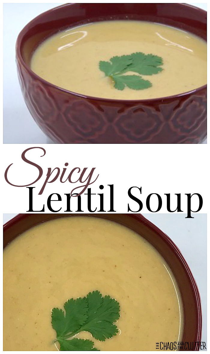 This spicy lentil soup is so delicious and especially hits the spot on a cold winter day.