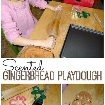 This scented gingerbread playdough smells just like gingerbread and makes such a fun Christmas sensory station.