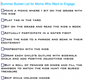Summer Bucket List for Moms Who Want to Engage