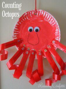 counting octopus paper plate craft