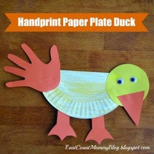 handprint paper plate duck