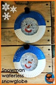 paper plate snowman globe