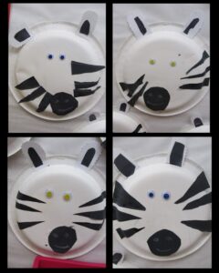 paper plate zebras