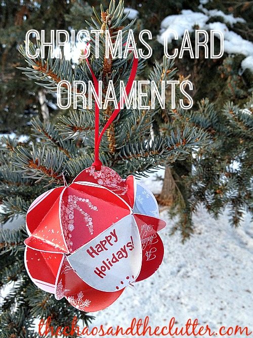 Christmas Card Ornaments at The Chaos and The Clutter