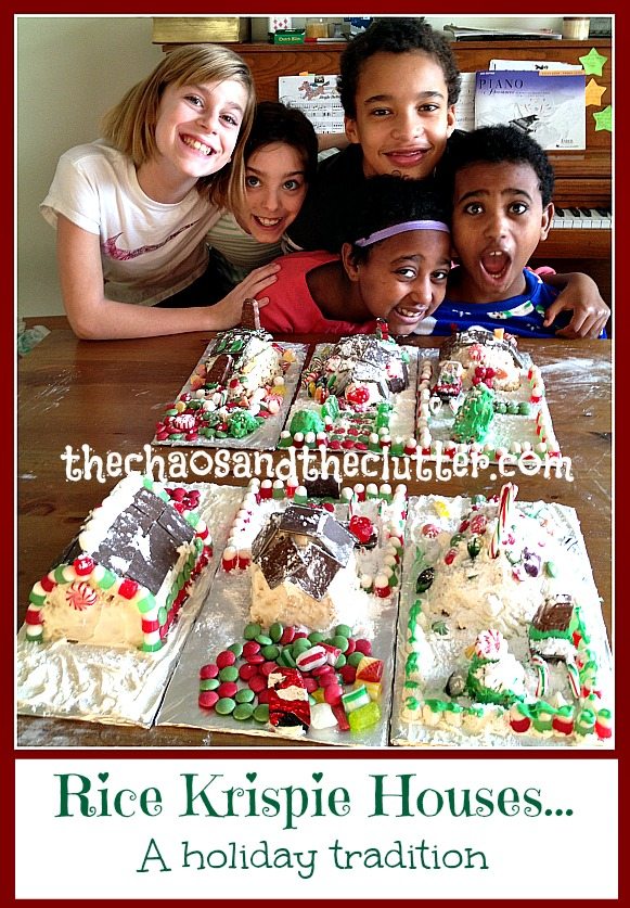 Rice Krispie Houses...a Holiday Tradition at The Chaos and The Clutter