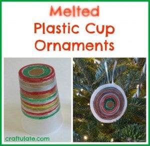 melted plastic cup ornaments