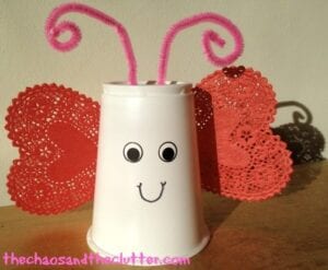 plastic cup butterfly