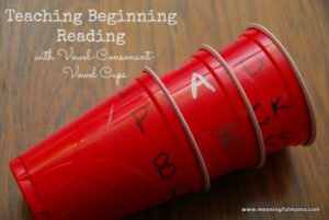 teaching reading with vowel cups
