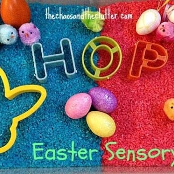 Easter Egg and Bunny Sensory Bin