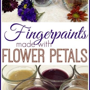 Fingerpaints made with Flower Petals