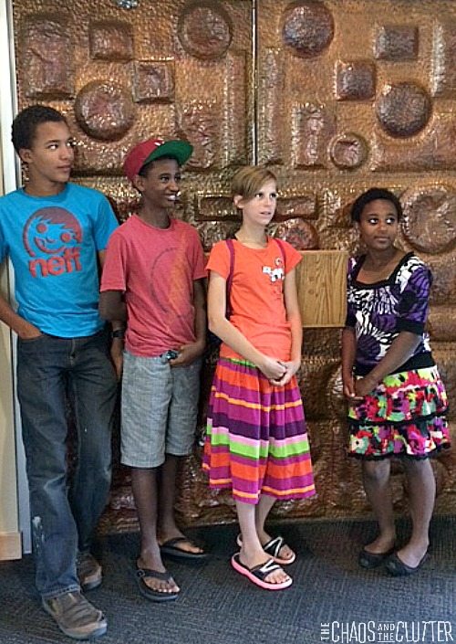 kids touring Council Chambers