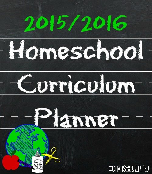 Homeschool Curriculum Planner for 2015/2016