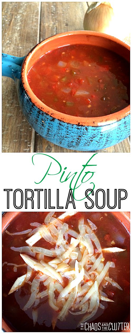 Pinto Tortilla Soup - perfect for warming up on a cool day