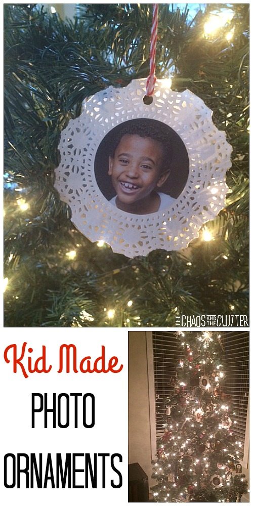 Kid Made Photo Ornaments...such a cute gift idea for grandparents!