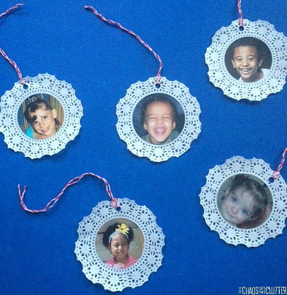 easy kid made photo ornaments