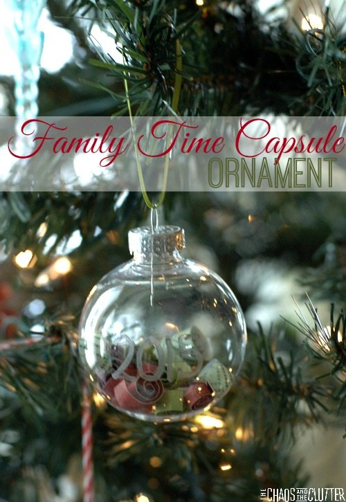 Capture your family's memories from the year into a keepsake ornament that can be opened in future years. A time capsule that can be hung on your Christmas tree!