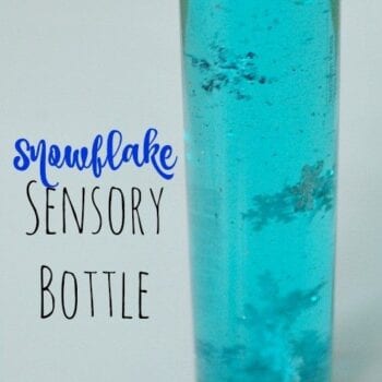 Snowflake Sensory Bottle and simple science lesson