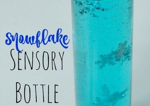 Snowflake Sensory Bottle and simple science lesson