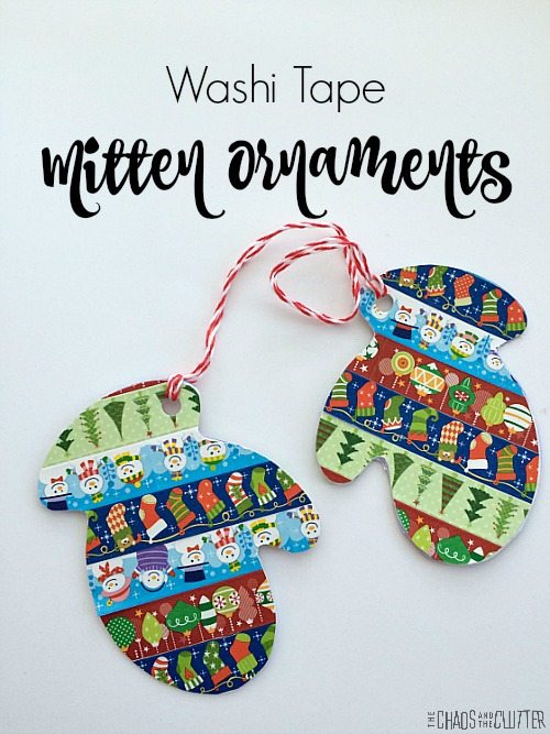 These washi tape Christmas mitten ornaments are adorable and no two 'pairs' are alike. They also make cute gift tags.