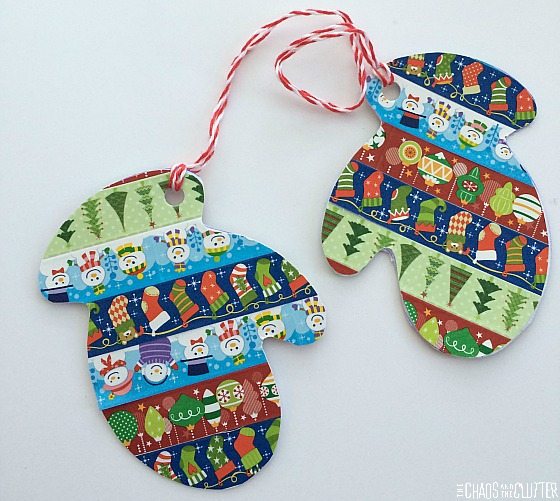 Washi Tape Mitten Ornaments