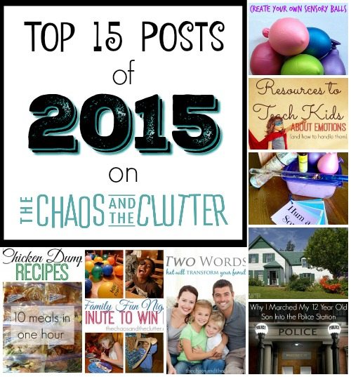 Top Post of 2015 on The Chaos and The Clutter including time saving freezer meals, parenting advice, two viral posts, and more. Plus my 3 favourite posts that didn't make the list.