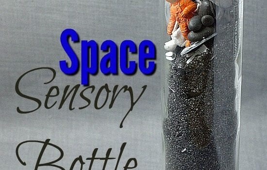 This Space themed discovery bottle is naturally weighted which provides more sensory input.