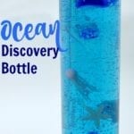 Ocean Discovery Bottle that keeps items suspended including the glow in the dark jellyfish and starfish