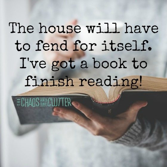 The house will have to fend for itself. I've got a book to finish reading!