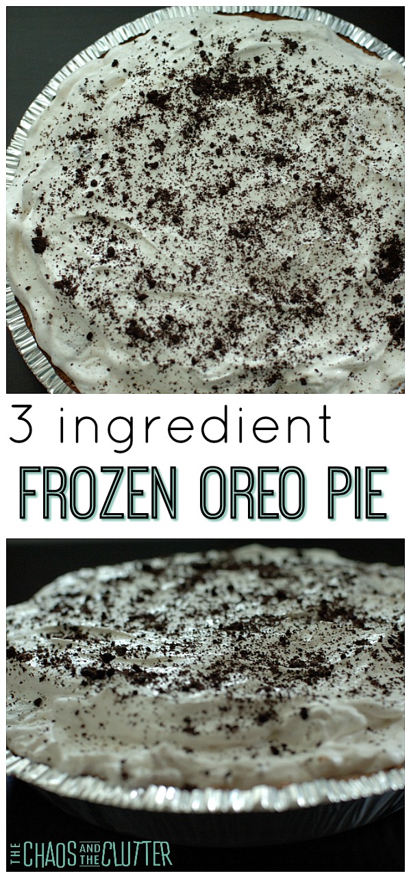 This 3 ingredient Frozen Oreo Pie is so simple to make. Your guests will never know what a fast and easy dessert it was to prepare.