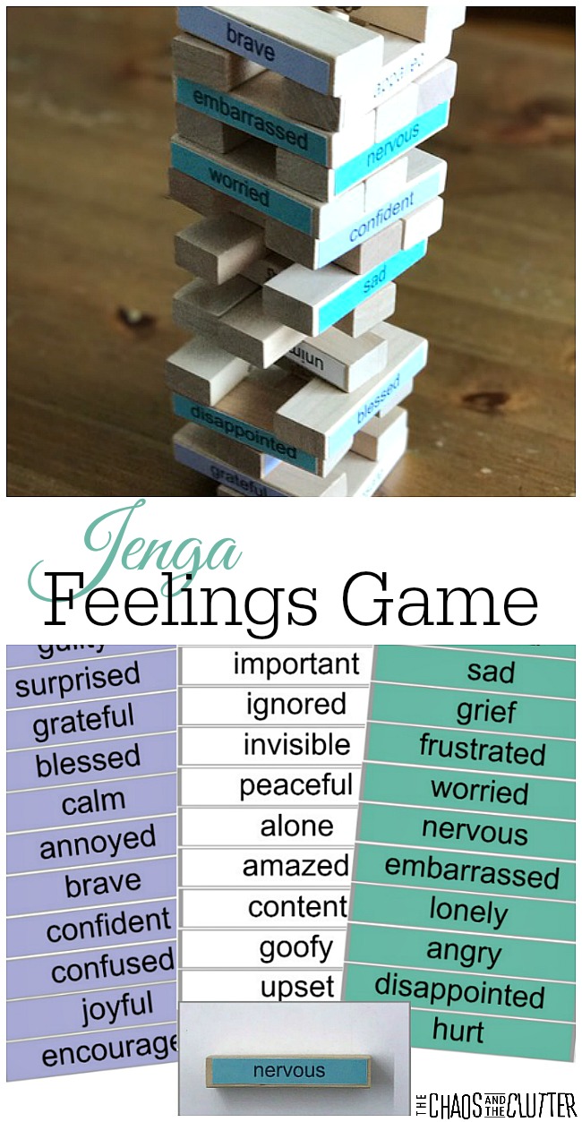 This Jenga Feelings Game is perfect for helping kids talk about their emotions and experiences.