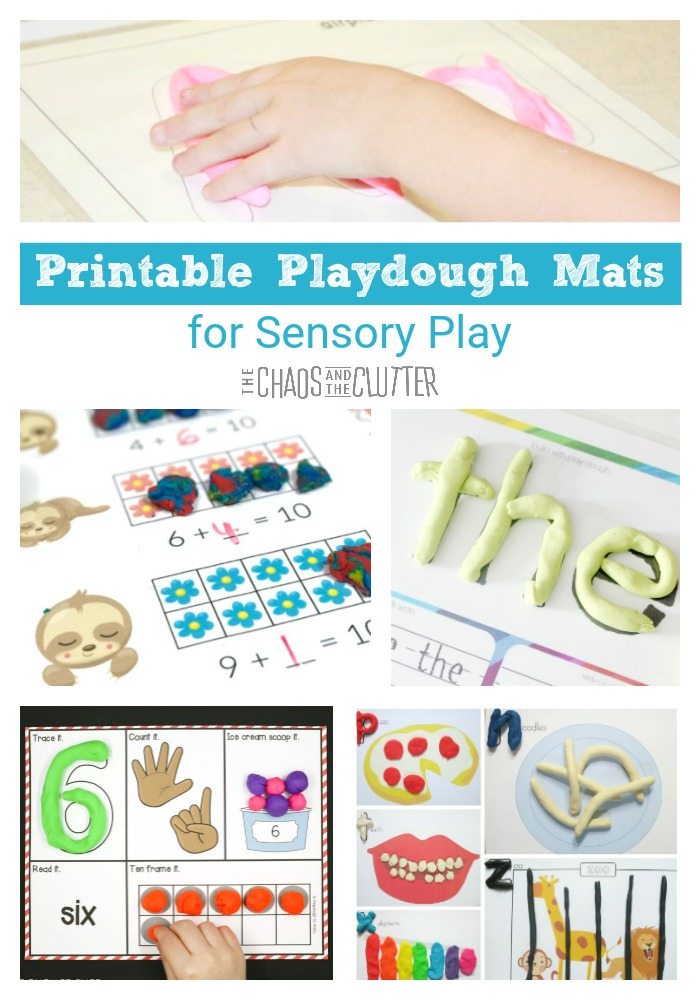 These printable playdough mats are perfect for sensory play with slime or playdough. #sensoryplay