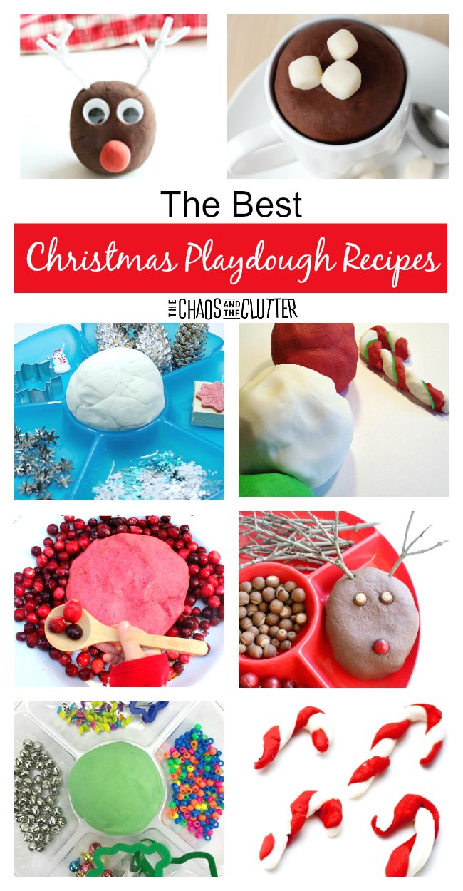 Looking to find the best Christmas playdough recipes? From gingerbread to peppermint to candy cane to cranberry to hot chocolate and more, it's all here. #Christmas #playdough