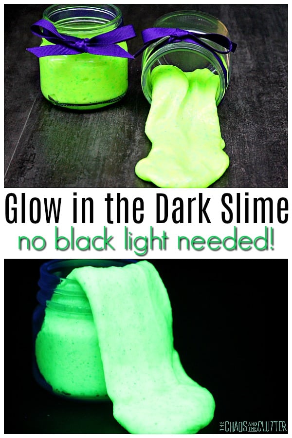 Glow in the Dark Slime (no black light needed) #sensoryplay #glowinthedarkslime #slimerecipes