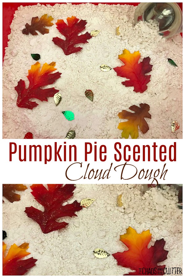 Pumpkin Pie Scented Cloud Dough #olfactory #sensoryplay #clouddough