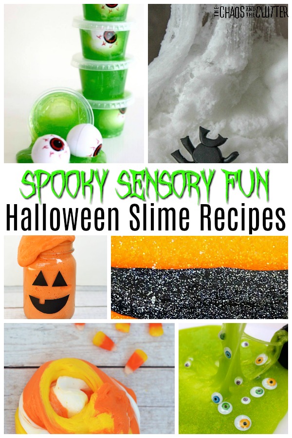 Spooky Sensory Fun Halloween Slime Recipes #sensoryplay #halloween