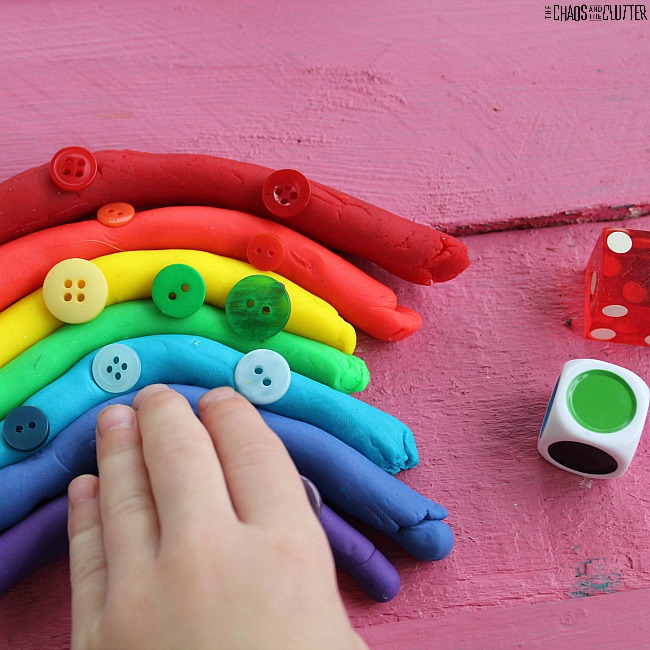 Rainbow Playdough Colour and Counting Game