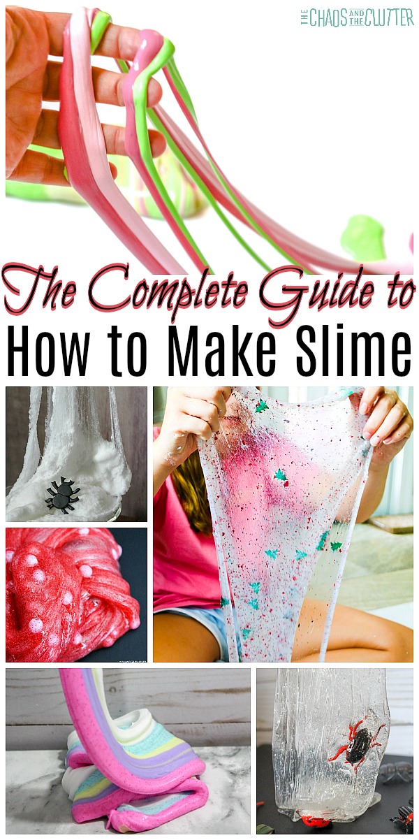 a collage of slimes with the text "The Complete Guide to How to Make Slime"