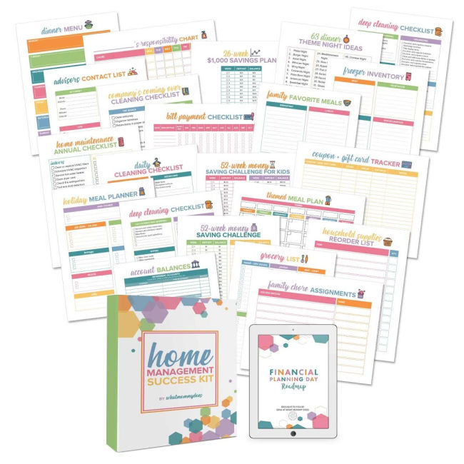a huge array of printed out pages and checklists and the cover of a binder