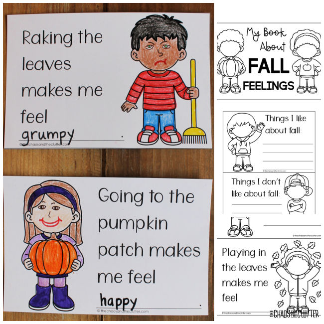 collage of colouring pages about fall