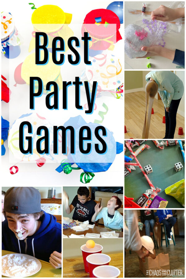 collage of pictures of different party games